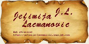 Jefimija Lacmanović vizit kartica